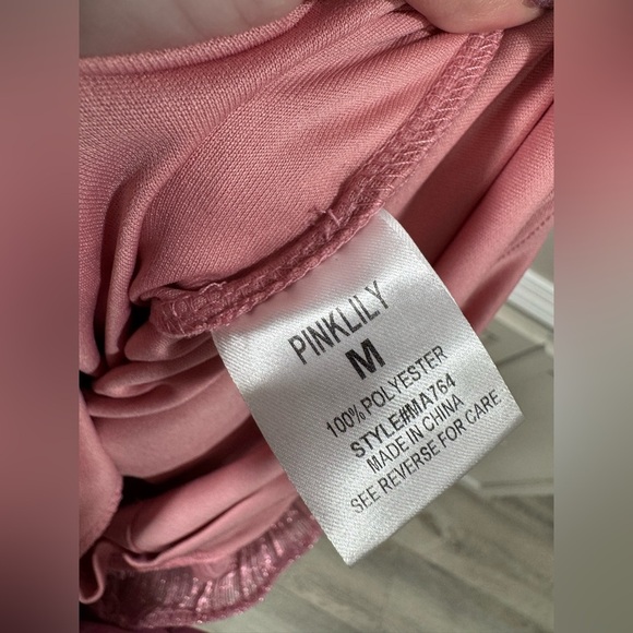 Pink Lily Metallic Pink Romper - Picture 7 of 7